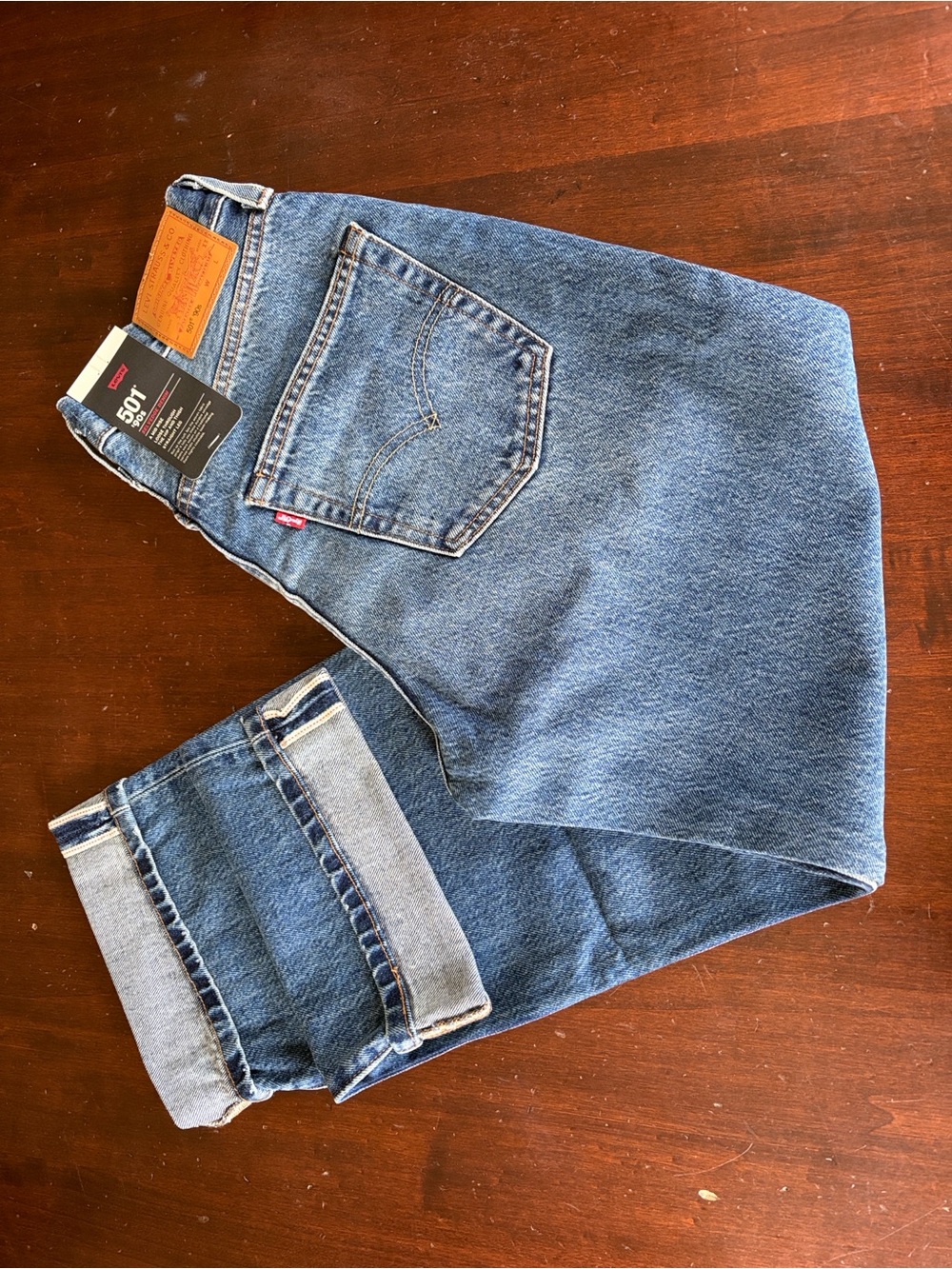 Levis 501 90’s Selvedge Denim Jeans Get on Board Medium Wash Size 30x30 NWT - Picture 10 of 14